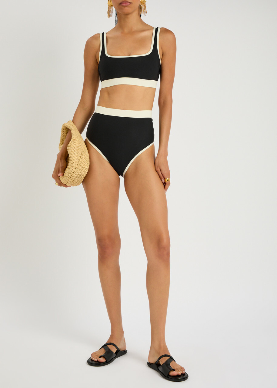 Bondi Born Jayde Contrast Bikini Bottoms Black And White