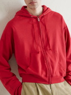 Auralee - Cotton, Wool and Silk-Blend Zip-Up Hoodie - Red