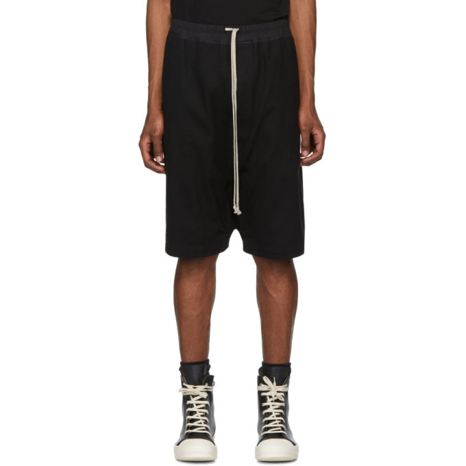 Rick Owens Black Forever Basket Swinger Shorts Rick Owens