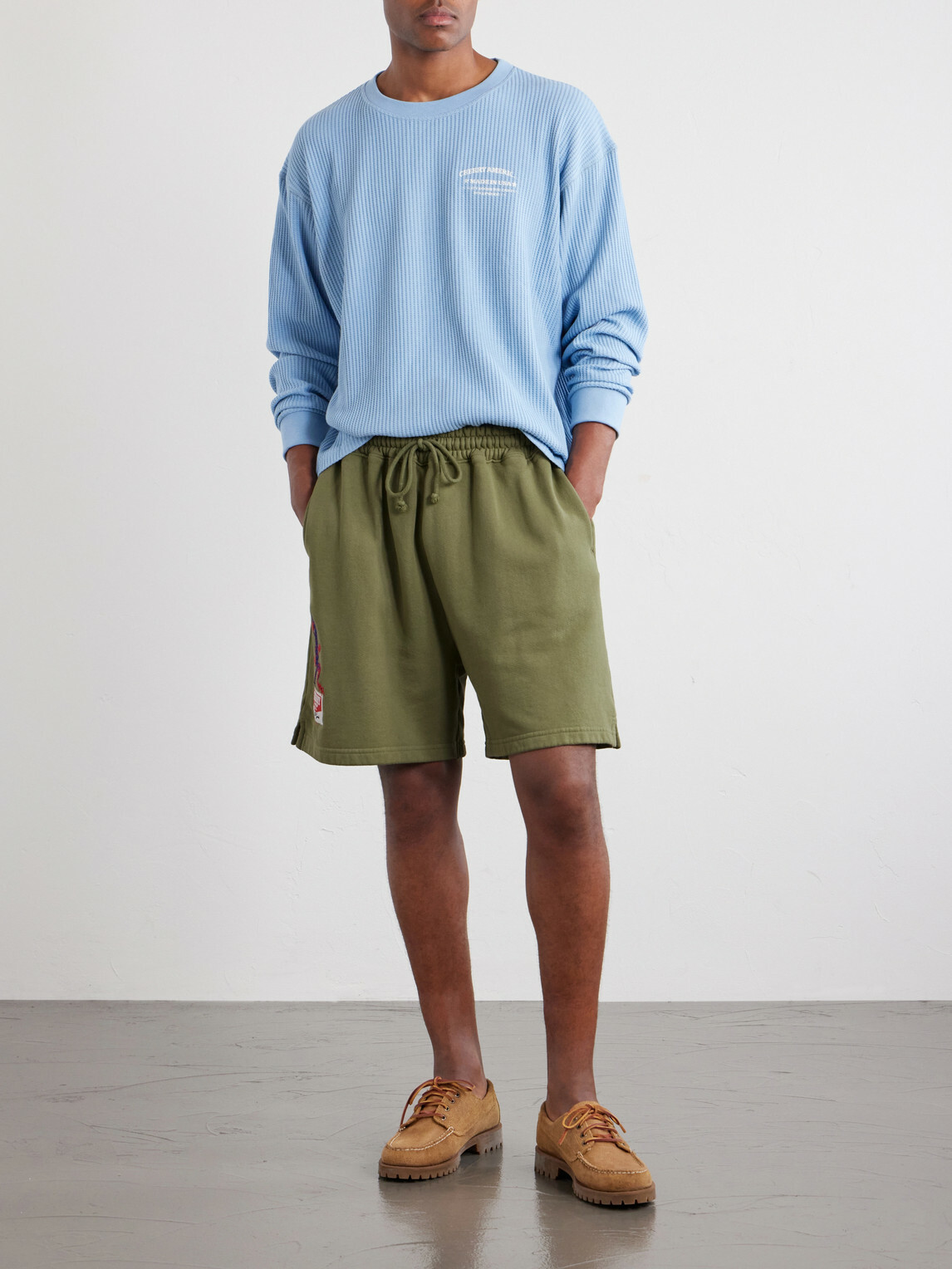 Cherry Los Angeles - Logo-Embroidered Cotton Shorts - Green