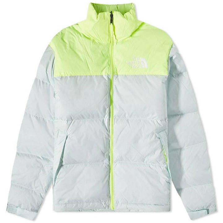 Photo: The North Face Men's 1996 Nuptse Jacket in Skylight Blue/Led Yellow
