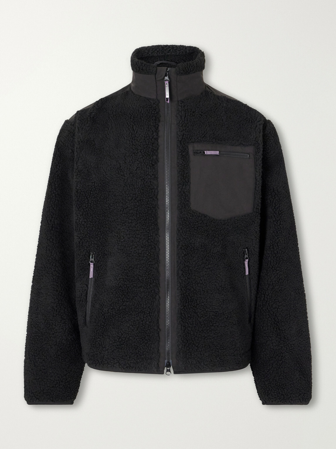 Corridor - Shell-Trimmed Fleece Jacket - Black