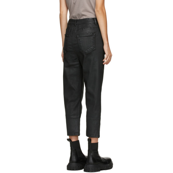 Rick Owens Drkshdw Black Cropped Collapse Jeans Rick Owens Drkshdw