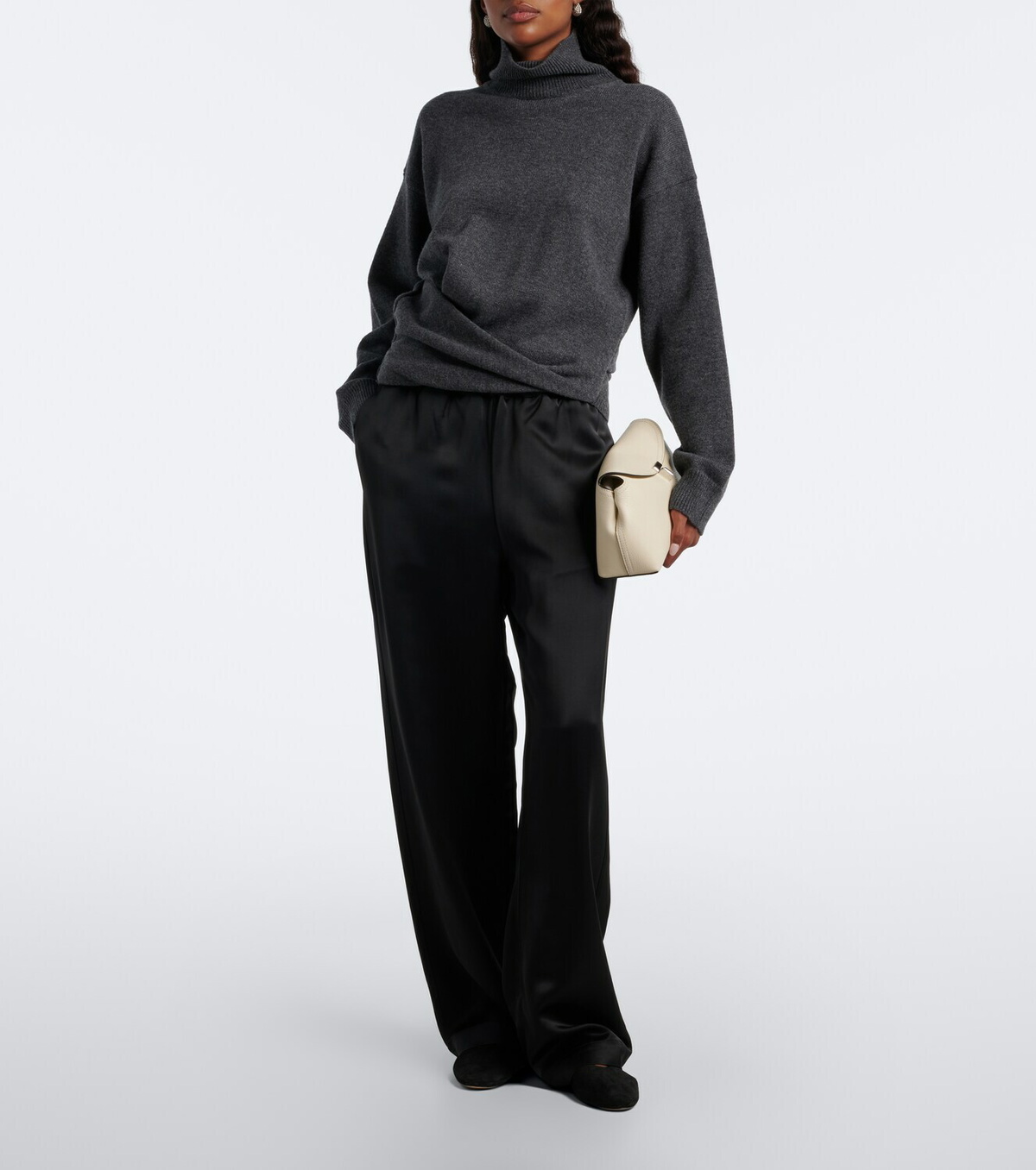 Róhe Draped wool and cashmere turtleneck sweater