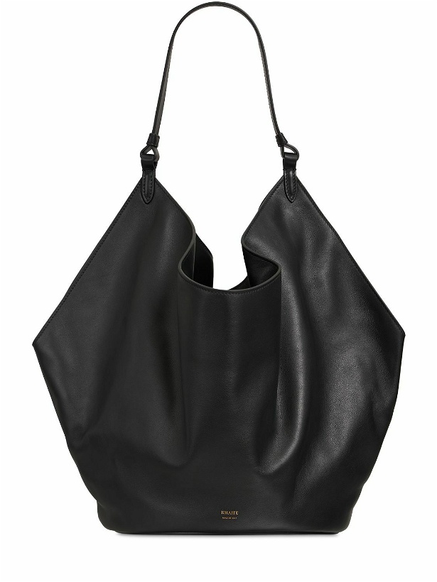 Photo: KHAITE - Medium Lotus Smooth Leather Shoulder Bag