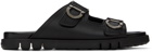 Ferragamo Black Double-Strap Sandals