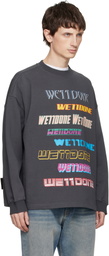 We11done Gray Front Logo Sweatshirt