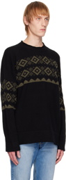 Margaret Howell Black Fair Isle Sweater