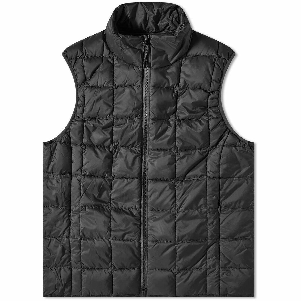 Taion Men's High Neck Zip Down Vest in Black Taion Extra