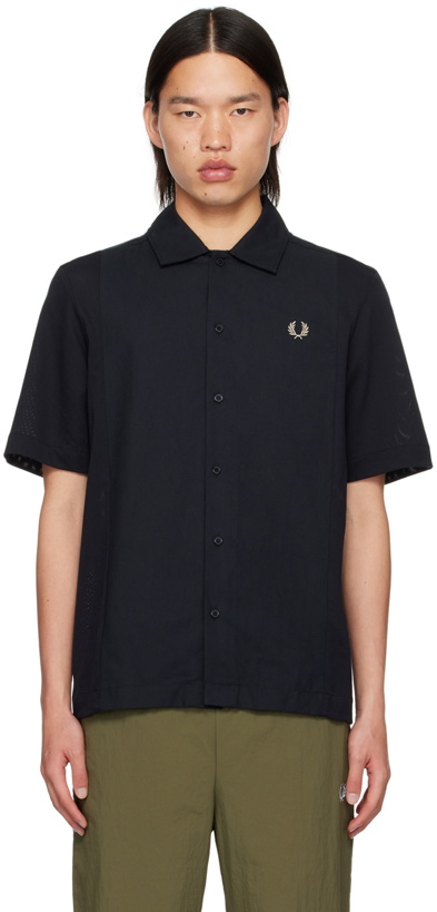 Photo: Fred Perry Black Panel Shirt