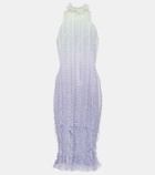 Roberta Einer Angel fringed halterneck midi dress
