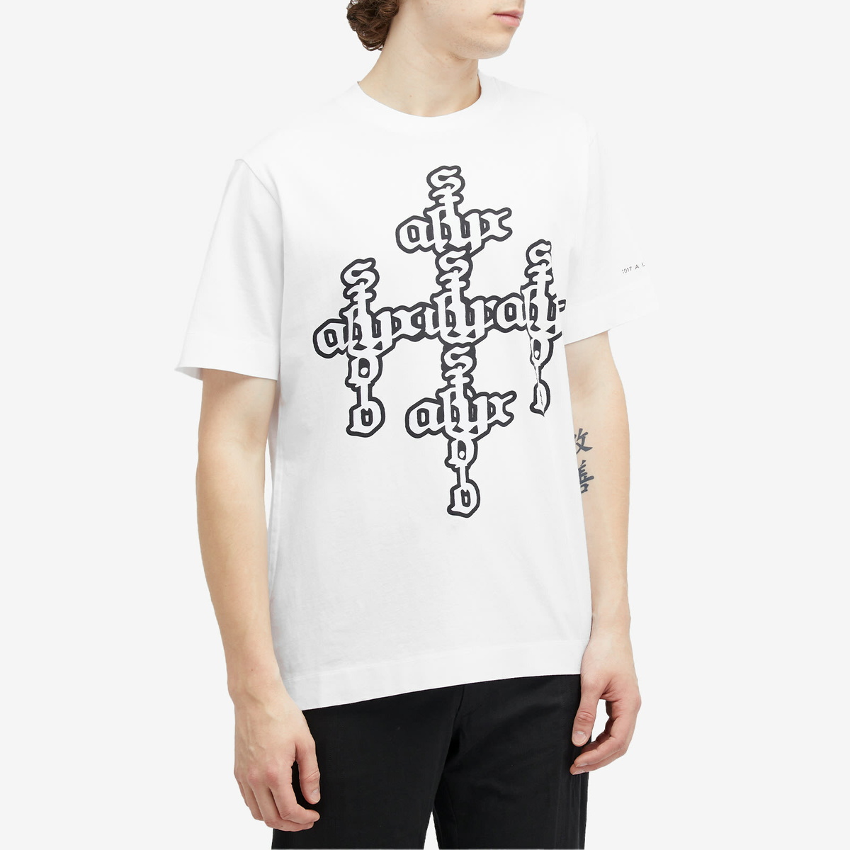 1017 ALYX 9SM Men's Cross Logo T-Shirt in White 1017 ALYX 9SM