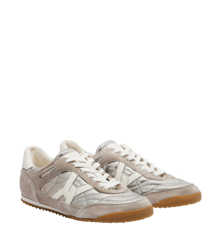 Photo: Veronica Beard Quilted suede-trimmed leather sneakers