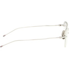 Thom Browne Silver Titanium Semi-Rimless Pilot Glasses