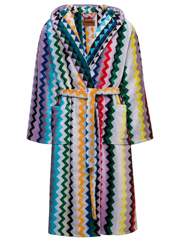 Photo: Missoni carlie Multicolor Hooded Bathrobe And Zig Zag Motif In Cotton
