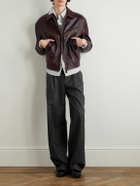CELINE - Logo-Embroidered Striped Cotton-Poplin Shirt - Gray
