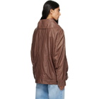 Calvin Klein Collection Brown Isa Leather Flight Jacket