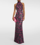 Rotate Birger Christensen Sequined halterneck maxi dress