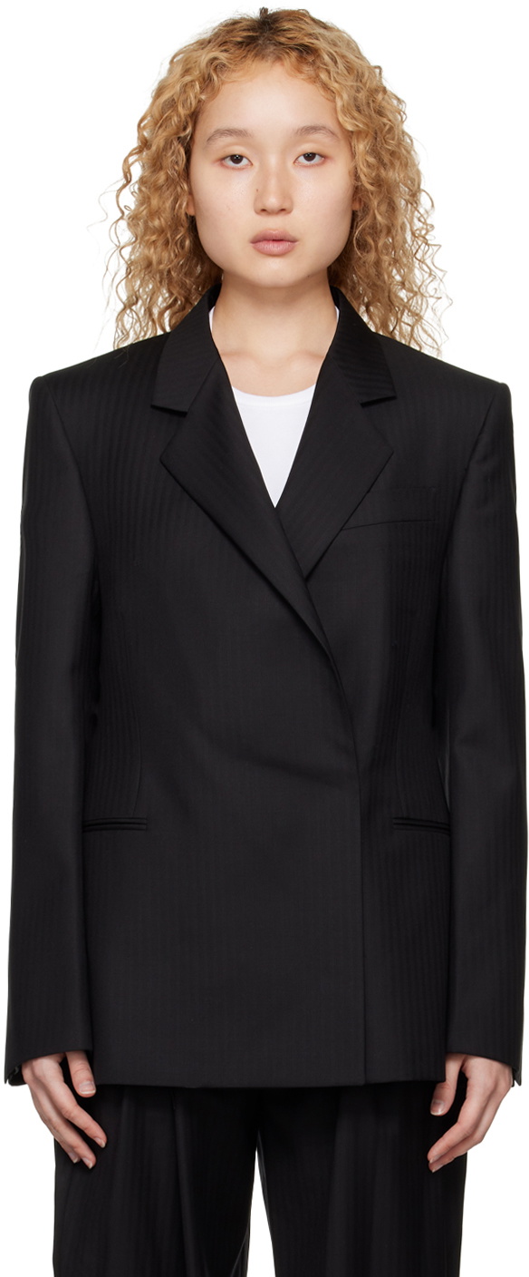 Cassia Double-Breasted Blazer - Black