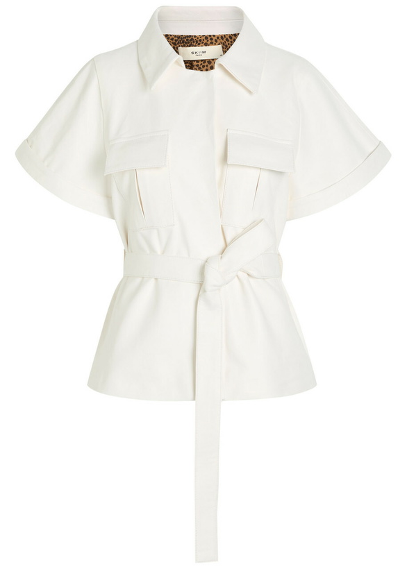 Photo: Skiim Eloise Belted Leather Shirt Cream