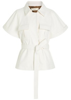 Skiim Eloise Belted Leather Shirt Cream