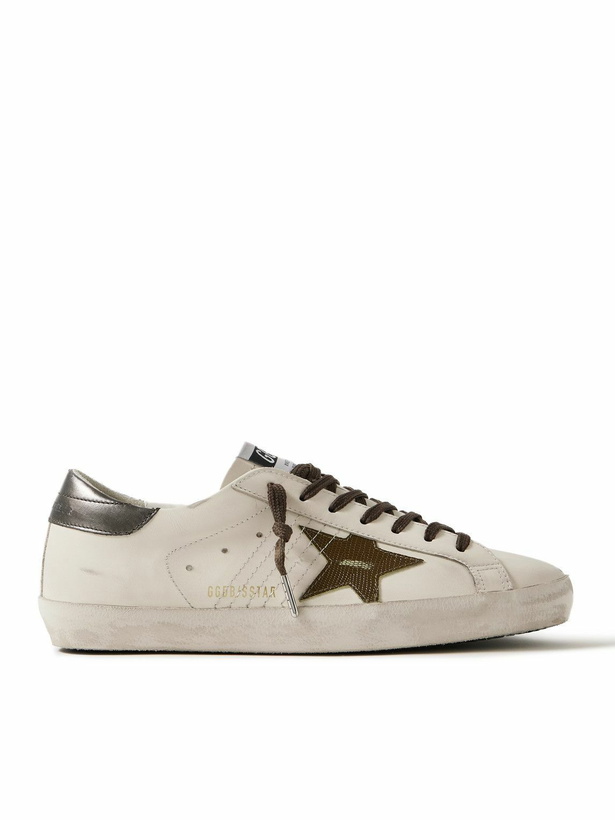 Photo: Golden Goose - Super-Star Distressed Leather Sneakers - White