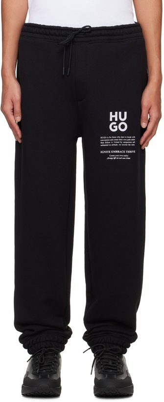 Photo: Hugo Black Logo-Bonded Sweatpants