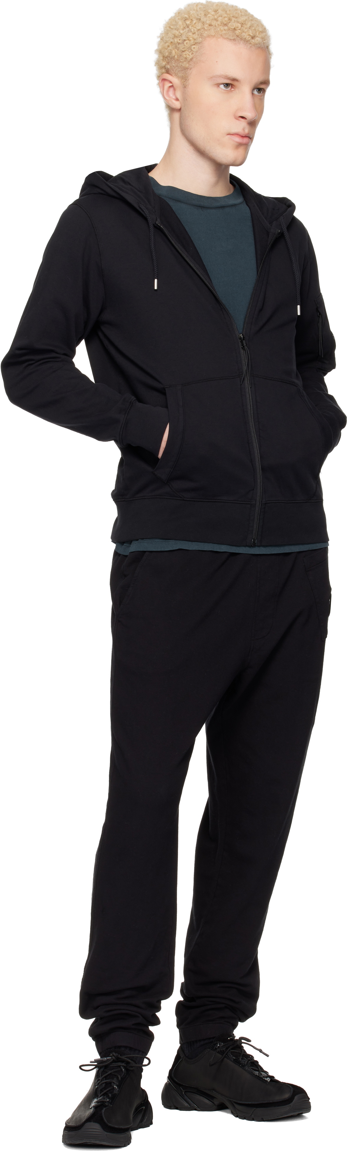 C.P. Company Black Light Fleece Lens Sweatpants