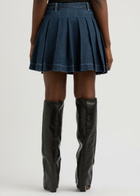 House OF Sunny Pleated Denim Mini Wrap Skirt