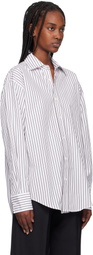 Filippa K White & Brown Classic Stripe Shirt