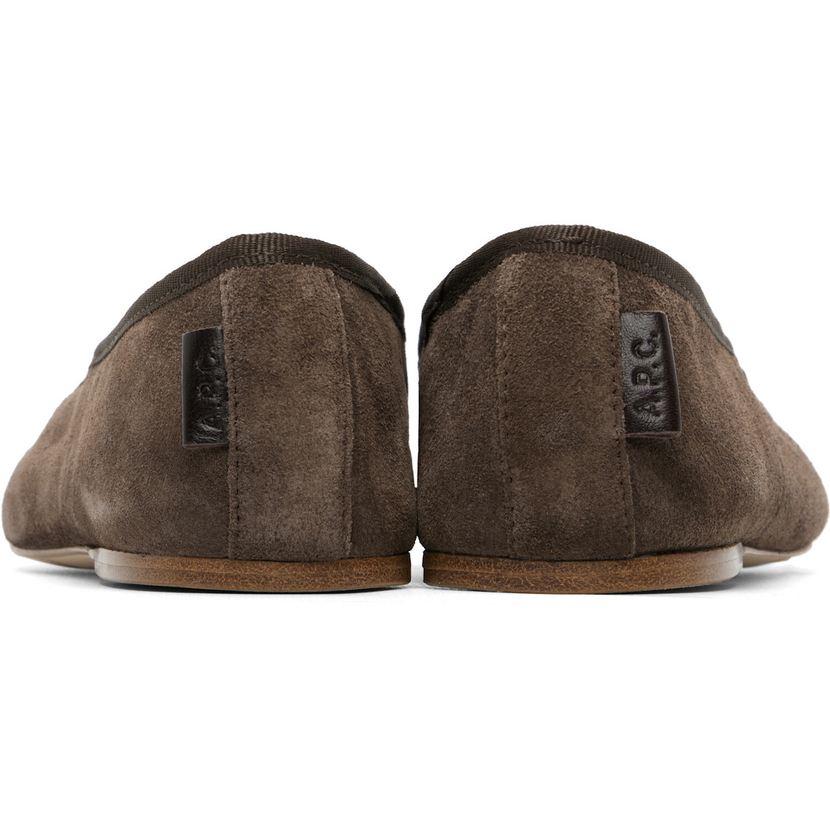 A.P.C. Brown Split Leather Ballerina Flats