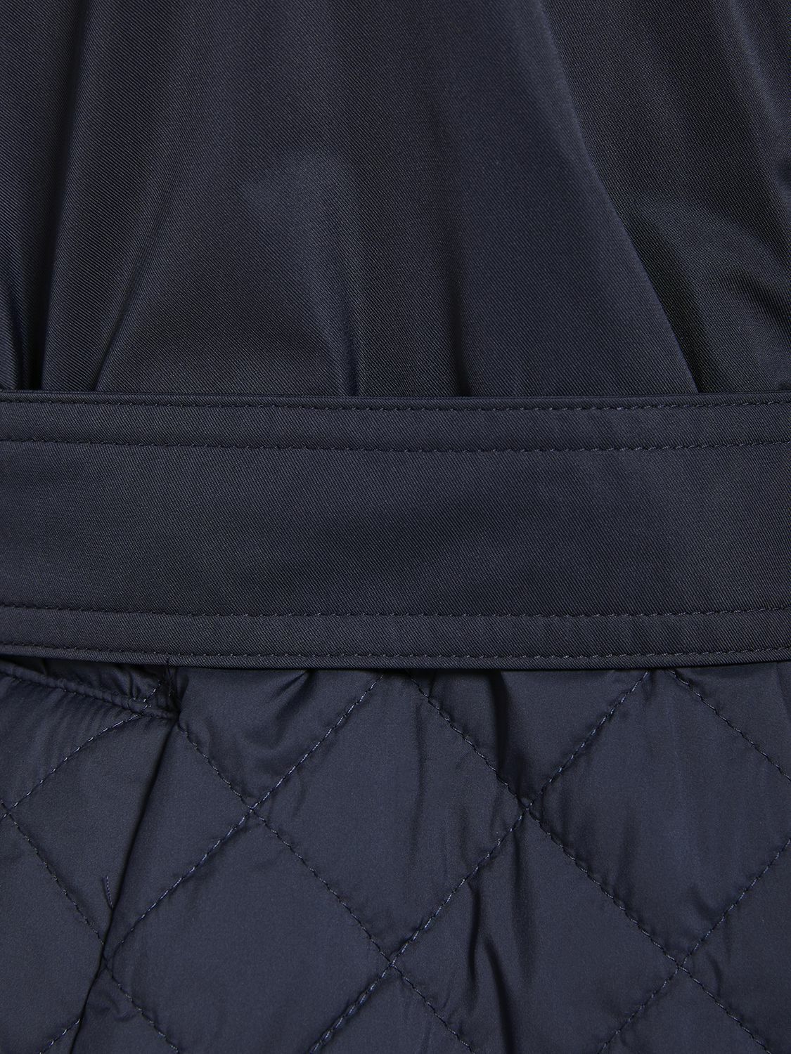 WEEKEND MAX MARA Olga Quilted Belted Long Coat with hood