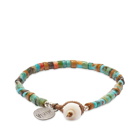 Mikia Men's Heishi Beads Bracelet in Turquoise Mix