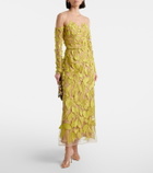 Elie Saab Embroidered silk-blend midi dress