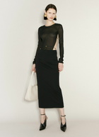 Saint Laurent Long-Sleeve Georgette Bodysuit