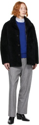 Yves Salomon - Army Black Shearling Buttoned Jacket