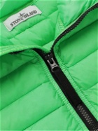 Stone Island - Channel Logo-Appliquéd Quilted Shell Hooded Down Jacket - Green