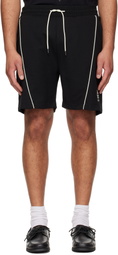 Hugo Black Embroidered Artwork Cotton-Blend Shorts