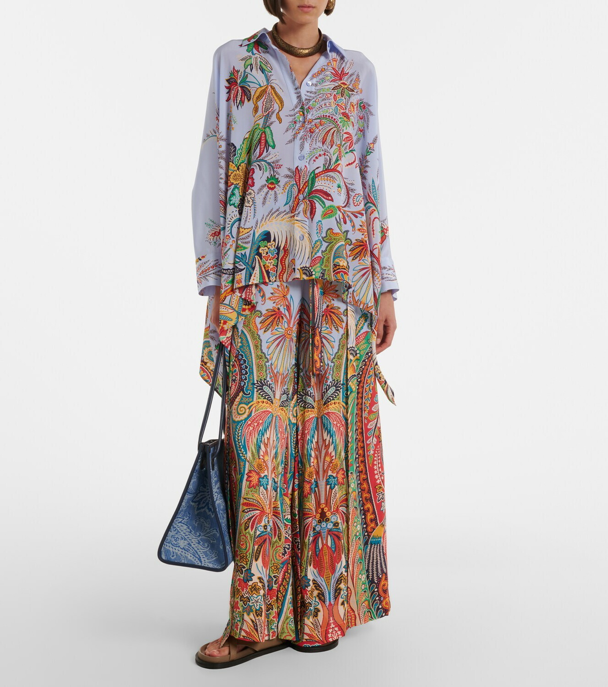 Etro Paisley wide-leg pants