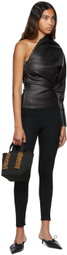 KARA Black Crystal Cobra Mini Tote Bag