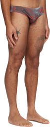 Jean Paul Gaultier Red 'The Blurry Roses' Swim Briefs