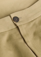 Studio Nicholson Peached Pleated Wide-leg Cotton-twill Trousers Tan