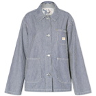 Nudie Jeans Co Women's Eva Hickory Striped Jacket in Blue/Off White