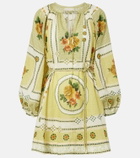 Alémais Dixie belted printed ramie minidress