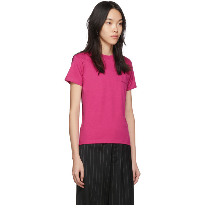 Balenciaga Pink Copyright Logo Fitted T-Shirt Balenciaga