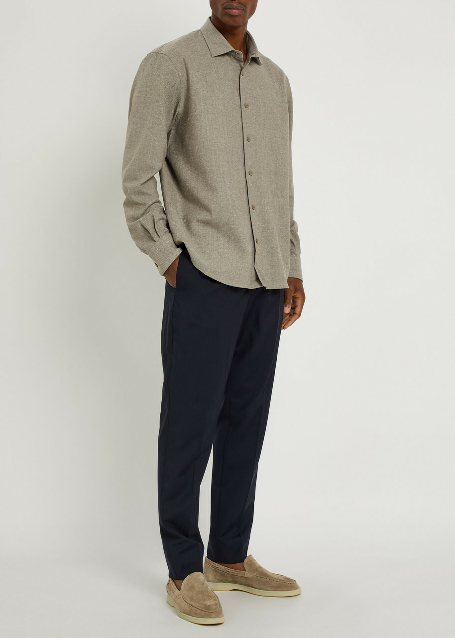 Herno Wool and Silk-blend Overshirt Light Grey