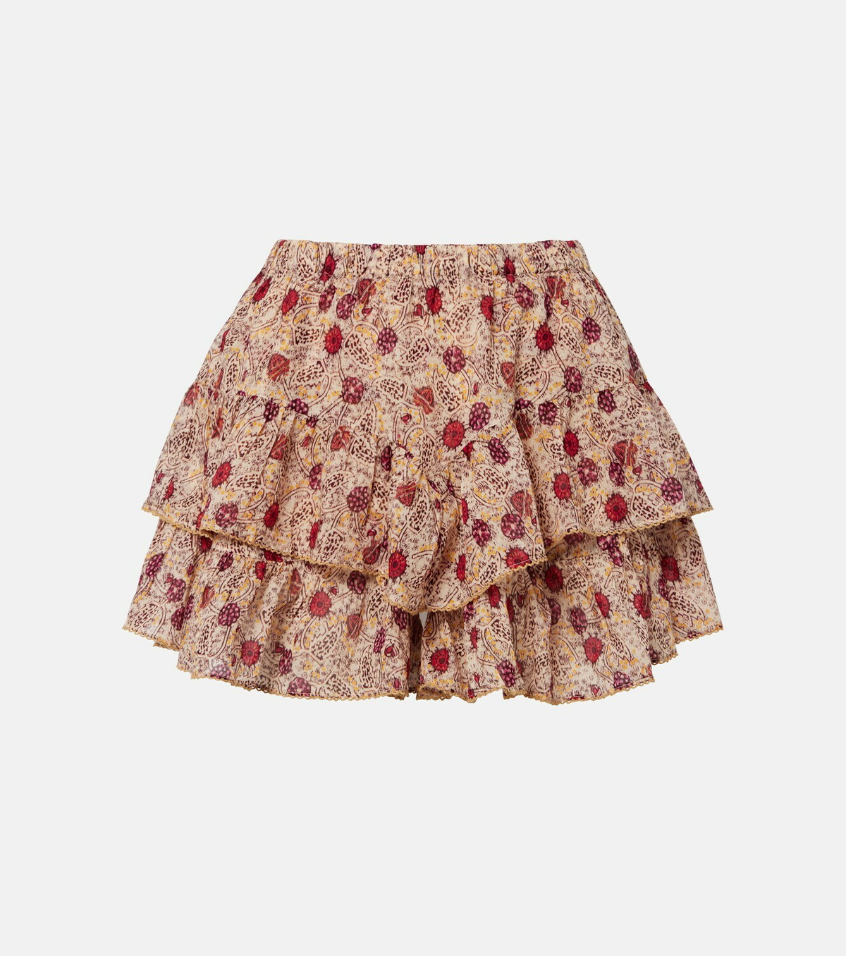 Marant Etoile Jocadia floral ruffled cotton shorts