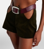 Jean Paul Gaultier Cutout belted cotton corduroy shorts