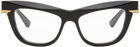 Bottega Veneta Black & Gold Cat-Eye Glasses