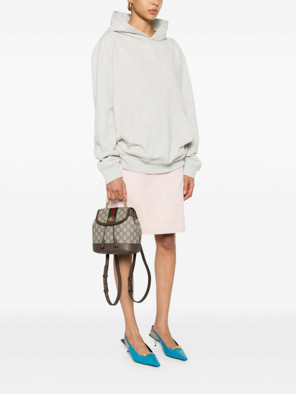 Gucci Neutral Ophidia Mini GG Supreme Backpack